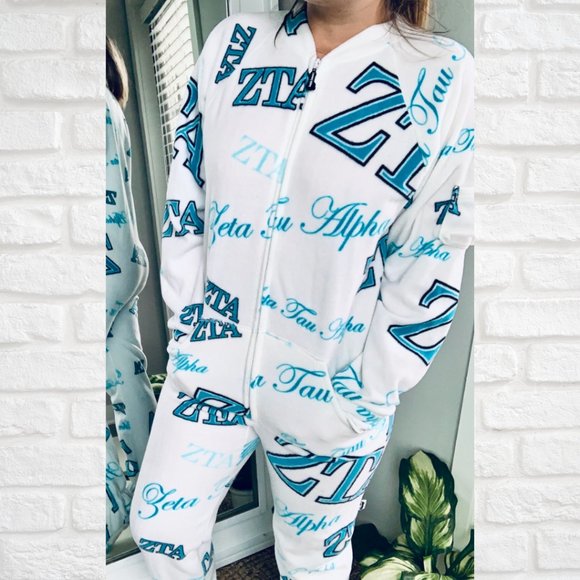 Jumpin Jammerz Other - Zeta Tau Alpha ZTA Onesie Footie Pajamas
